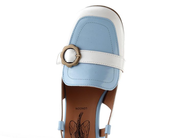Fly London lodičky s volnou patou sky blue/offwhite P145456002