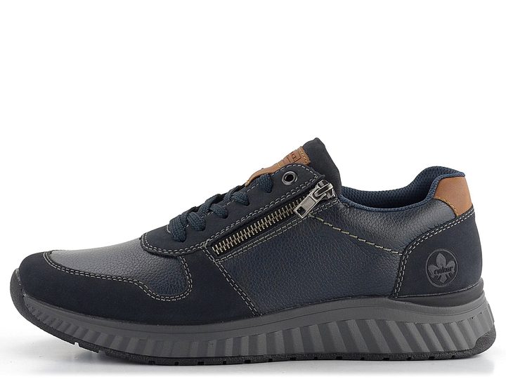 Rieker pánske šnurovacie poltopánky so zipsom Pazifik/Peanut B0613-14