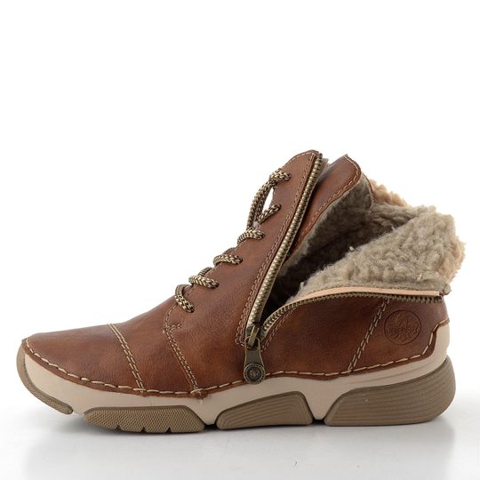 Rieker šněrovací kotník se zipem zimt/lehm 45931-24