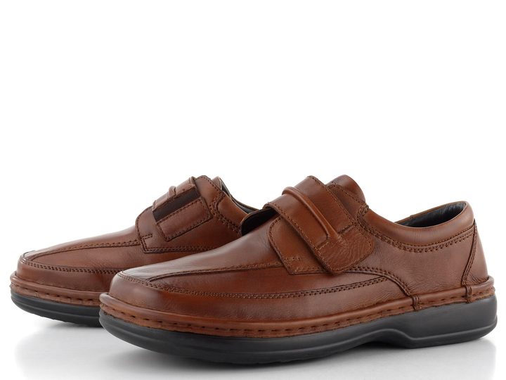 Ara pánske široké poltopánky na suchý zips Ben Cognac 11-17101-07