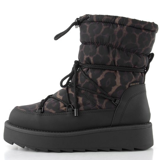 Tamaris zateplený prošívaný kotník na platformě 1-26846-45 black/leopard