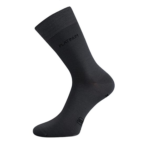 Lonka hladké společenské šedé ponožky s vlnou merino