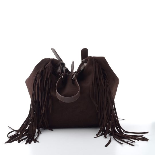 Rieker shopper kabelka s třásněmi tmavě hnědá H1041-25