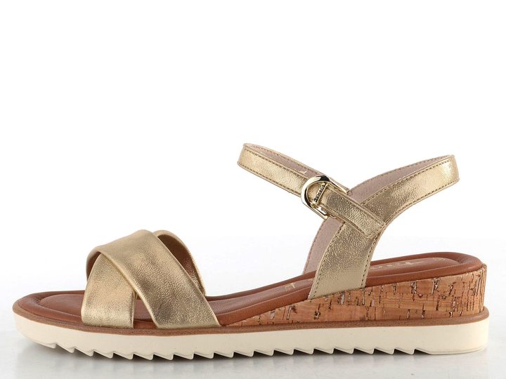 Tamaris sandále na kline Light Gold 1-28106-42