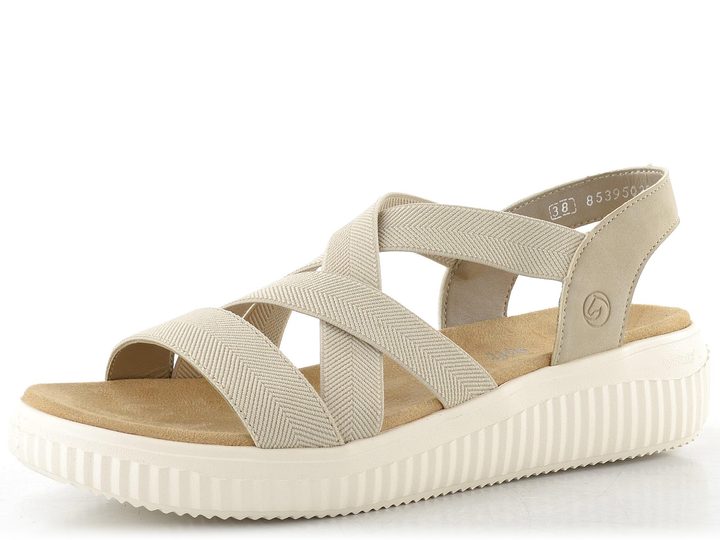 Remonte páskové sandály na platformě béžové D3L52-60