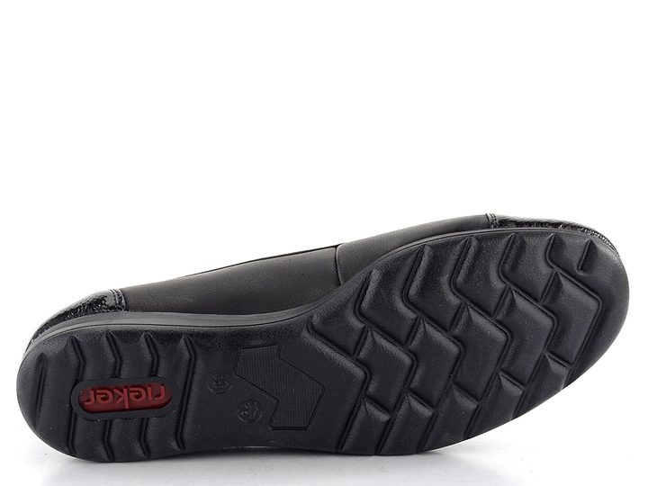 Rieker baleríny s lakovanou špičkou čierne L9351-00