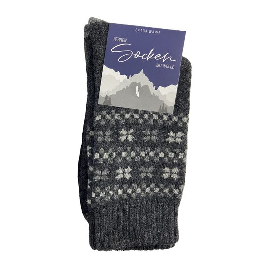 Pánské zimní ponožky s vlnou 2 páry černé/antracit 21456