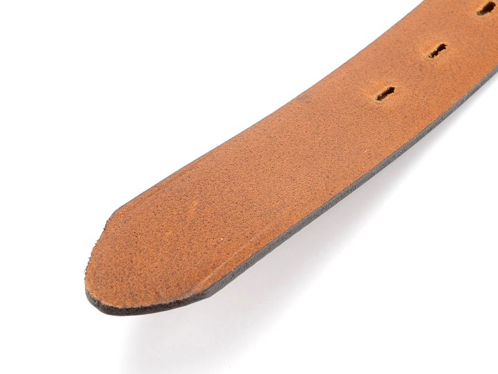 Kožený opasek cognac se stříbrnou sponou 32 mm