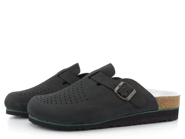 Moosbacher fuzbetové pantofle černé s plnou špičkou Holder 411