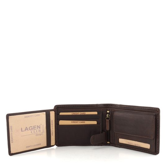 Lagen peněženka štepovaná hnědá 511461