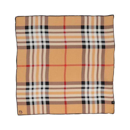 Fraas hedvábný šátek s károvaným vzorem camel 612008-180