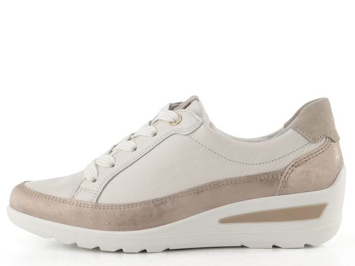 Ara širší šněrovací polobotky na klínu Zürich shell/cream/beach 12-50601-09
