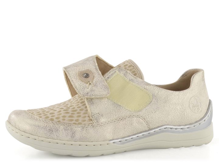 Rieker poltopánky na suchý zips metalické 48951-90