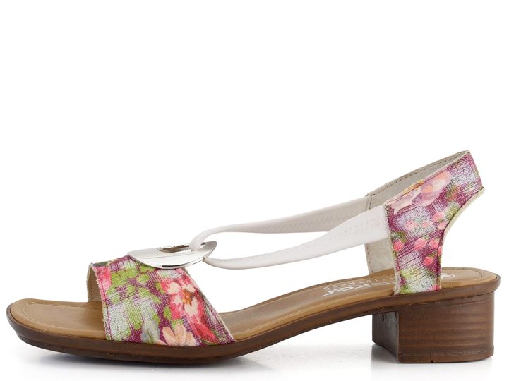 Rieker sandále na podpätku Fuchsia-Multi 62662-90