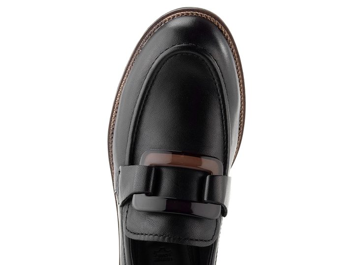 Tamaris mokasíny na vysokej podošve black leather 1-24722-43