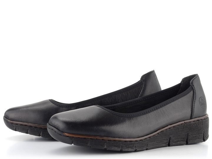 Rieker lodičky na kline čierne 53755-00