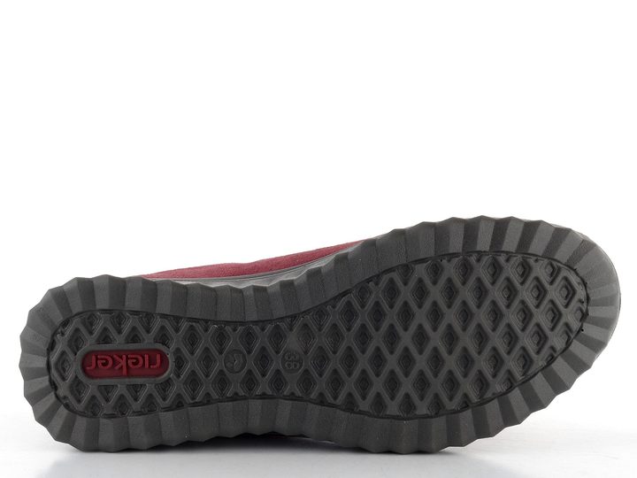 Rieker šnurovacie poltopánky so zipsom a membránou Bordeaux 59000-35