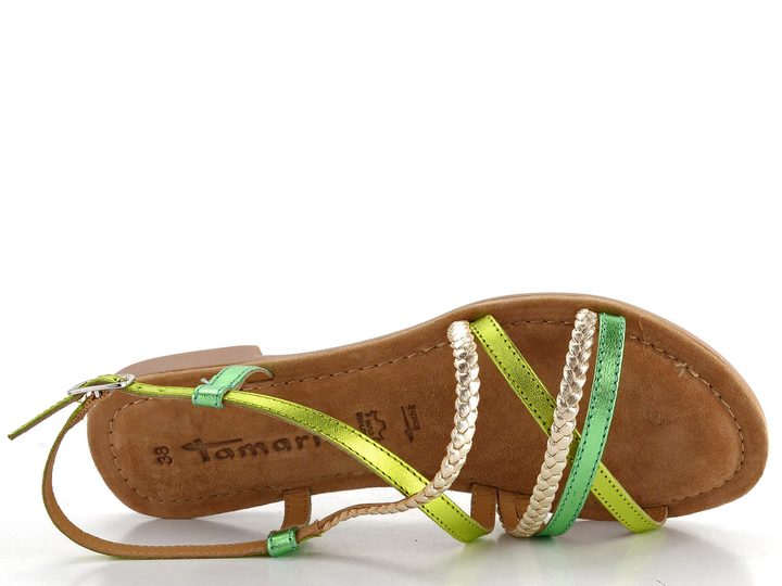 Tamaris pásikové sandále Green Comb 1-28139-42