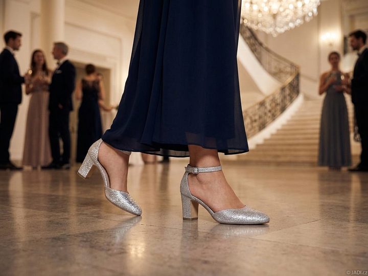 Tamaris lodičky s členkovým pásikom Silver Glam 1-24432-41