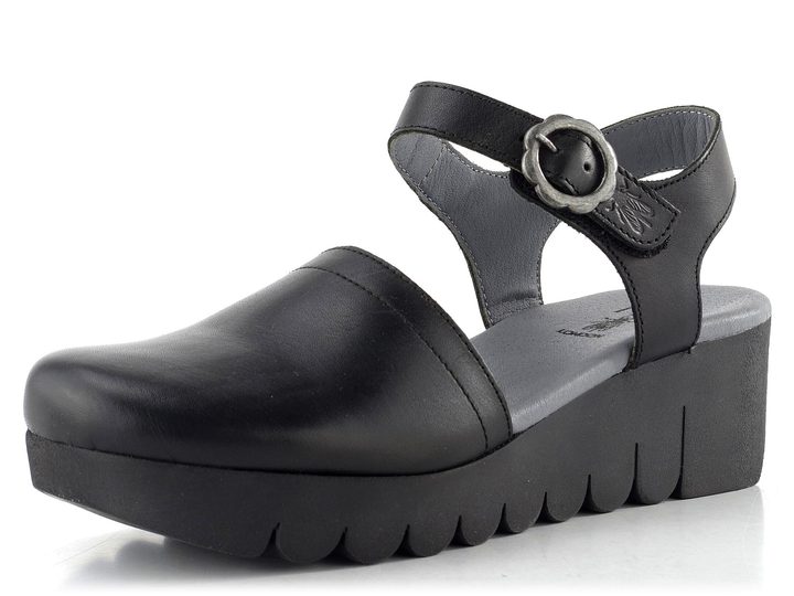 Fly London sandály na klínu black P145385000