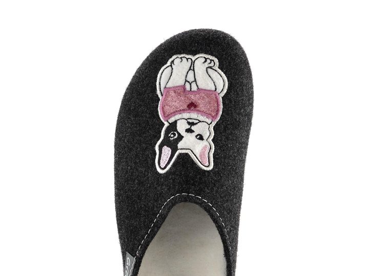 Ara domácí pantofle s plnou špičkou a obrázkem Cosy Anthrazit 15-29940-05