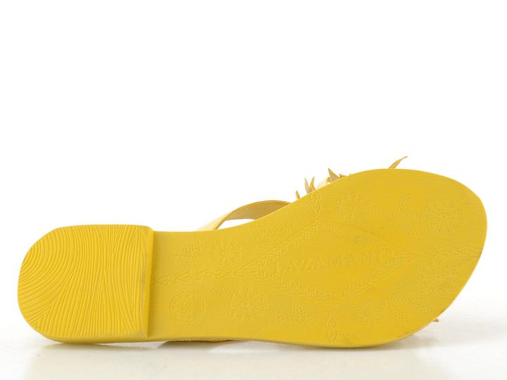 Lazamani žabky se střapatou květinou yellow LA33800