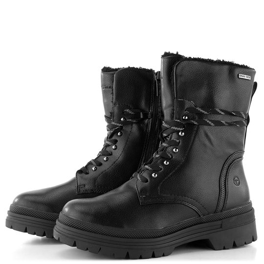 Tamaris hladká šnurovacia členková obuv Black 1-26295-29