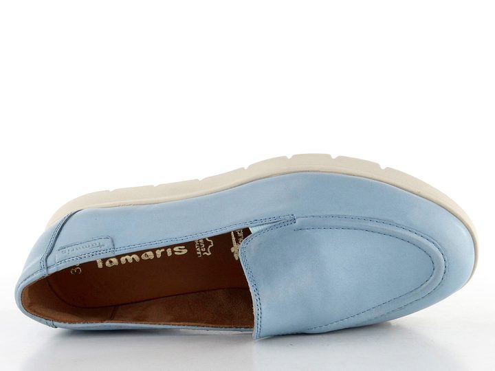Tamaris kožené mokasíny Light Blue 1-24629-44