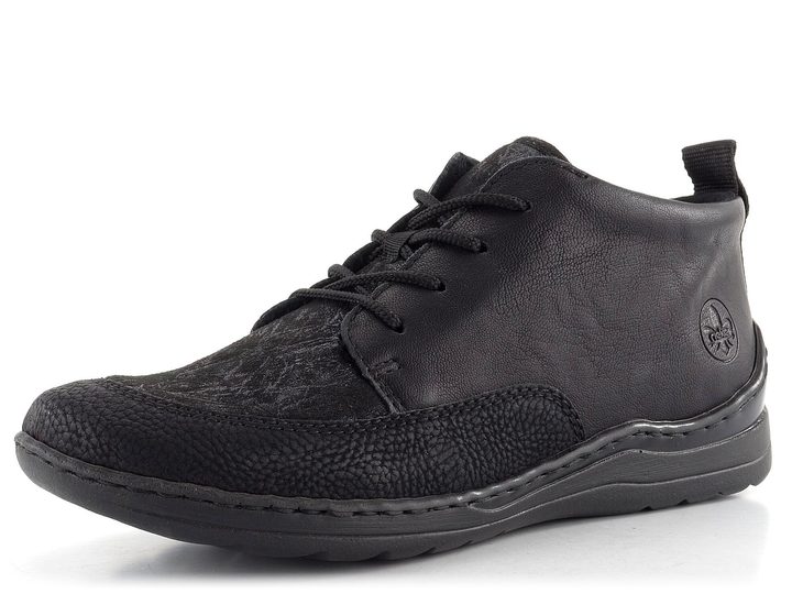 Rieker šnurovacia členková obuv čierna 48922-00