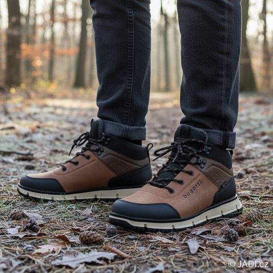 Bugatti pánský kotník hnědý kombinovaný 341-AC237-5069