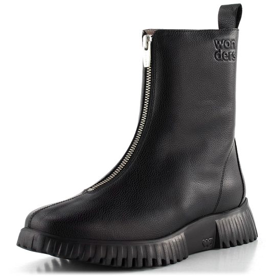 Wonders hladký kožený kotník negro A-4403