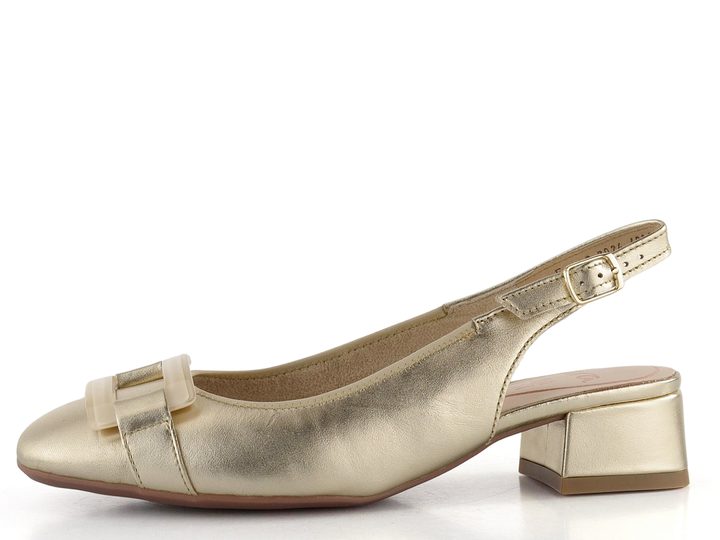 Ara širší lodičky s volnou patou metalické Graz Platin 12-20428-11