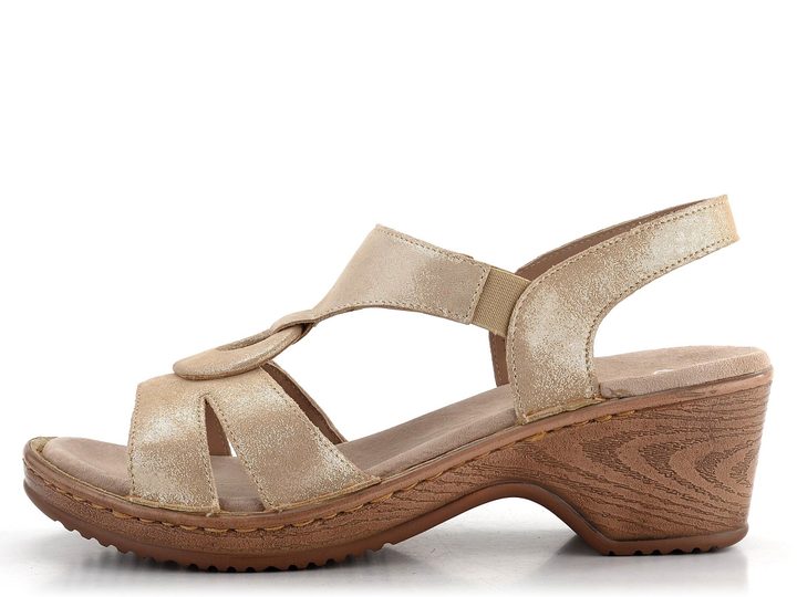 Ara metalické sandály na platformě s podpatkem Key West Sand 12-20304-07