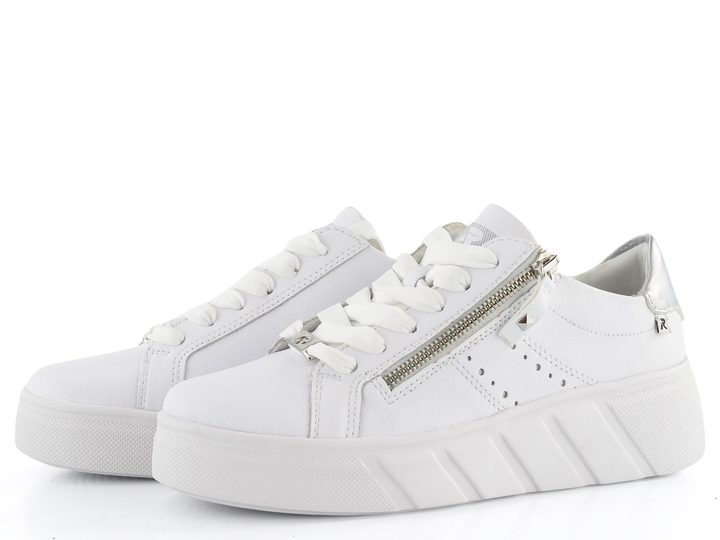 Rieker dámske tenisky so zipsom Weiss/Perlmutt W2605-80