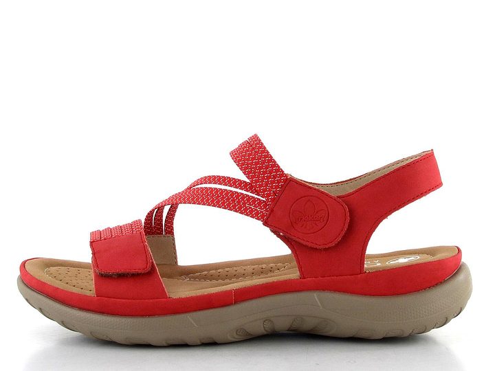 Rieker červené sandále s gumičkami 64870-33