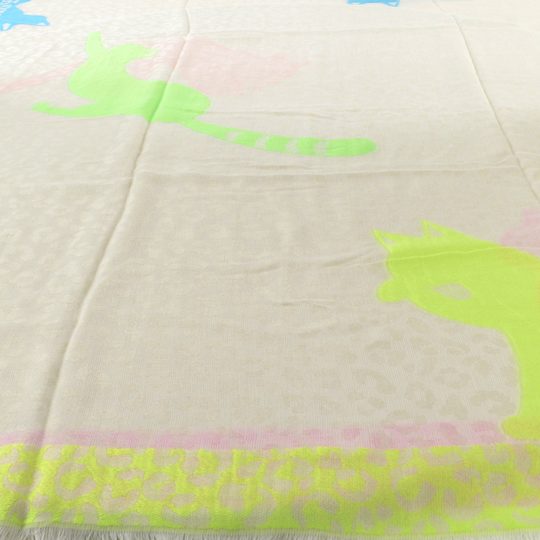 Fraas viskózový šál s barevným motivem koček 613030-970