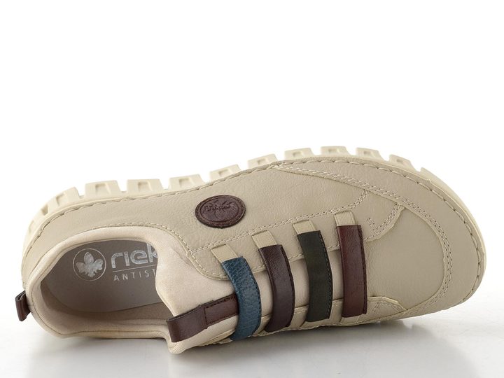 Rieker prozouvací polobotky s gumičkami krémové 57550-60