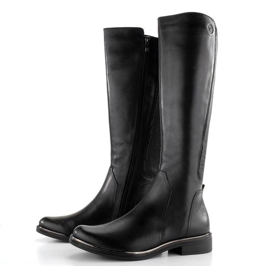 Caprice černé kozačky XL Shaft Black Comb 9-25523-41