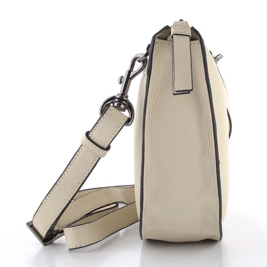 Dámská oblá kožená kabelka Off White LG 199