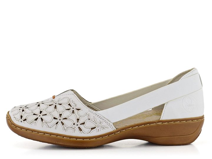 Rieker baleríny s kvetovaným motívom bielej 41356-80
