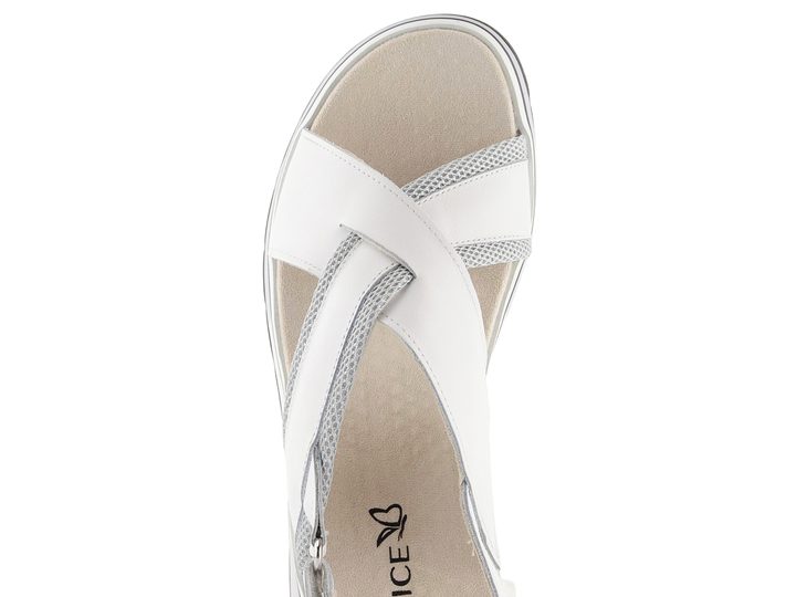 Caprice sandály s kříženými pásky White Combi 9-28704-20