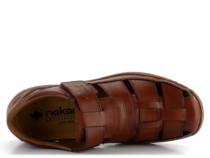 Rieker vzdušné polobotky s páskem na suchý zip hnědé 03578-24