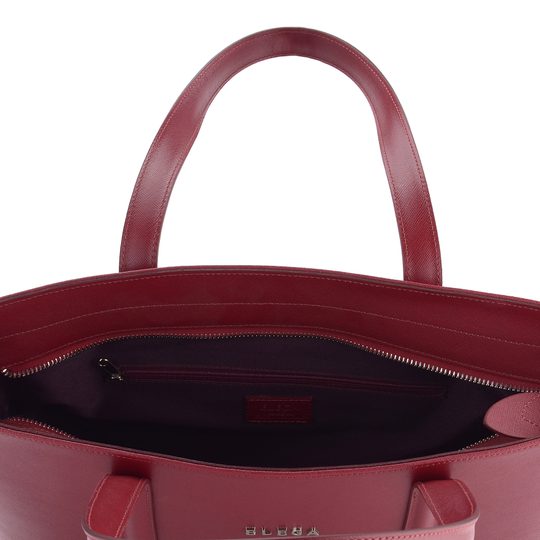 Elega kabelka safiáno rubín/stříbrné kování 69003