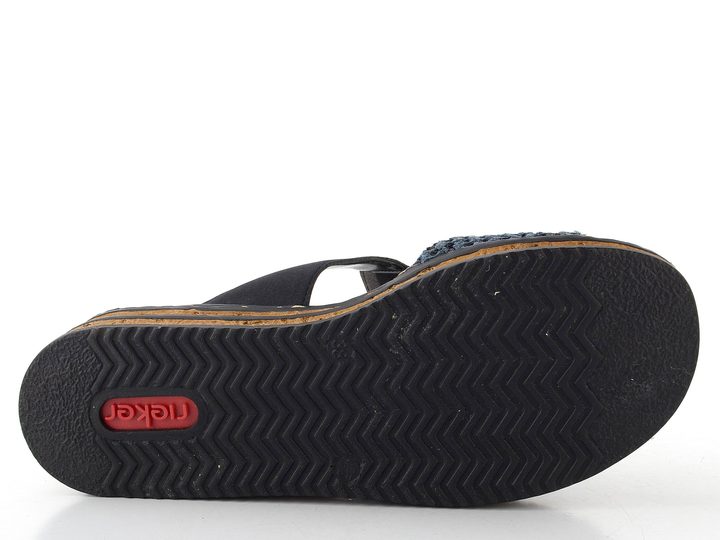 Rieker pantofle na klínu tmavě modré 62943-14