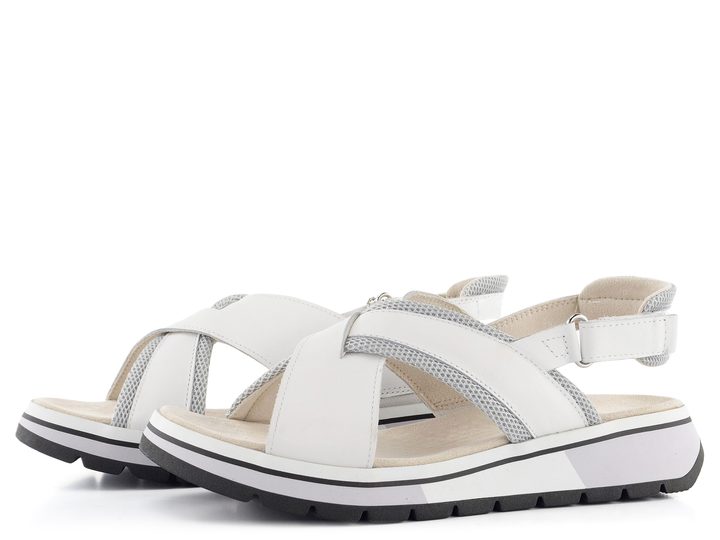 Caprice sandály s kříženými pásky White Combi 9-28704-20