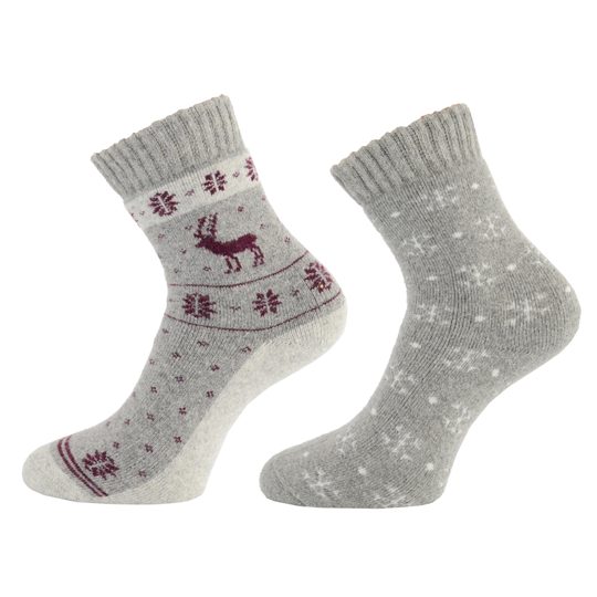 Dámske zimné ponožky s vlnou šedé 37835