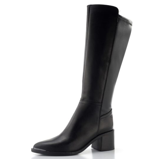 Tamaris hladké kozačky na podpatku black 1-25540-45