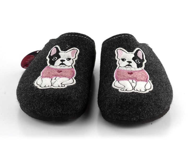 Ara domácí pantofle s plnou špičkou a obrázkem Cosy Anthrazit 15-29940-05