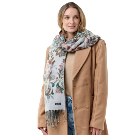 Fraas kašminkový s květinovým vzorem zen blue 620015-501