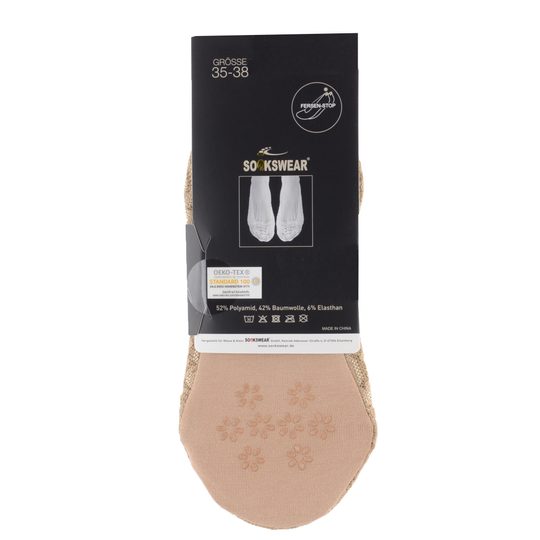 Ponožky do balerín Footie krajkové/hnědé tělové